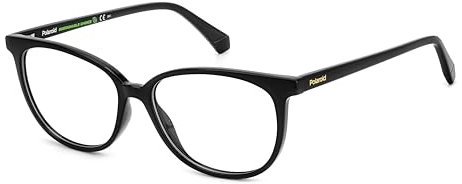 POLAROID Rechteckig ECO POLYAMIDE Brillen in Schwarz für Damen, Brille mit Sehstärke, optional mit Sonnenbrillen tönung oder Blaulichtfilter (Modell PLD D487)