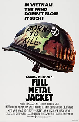 Full Metal Jacket Poster A4 - Filmkunstposter in verschiedenen Größen für Wohn- oder Schlafzimmerideen. Randlose Kultfilmbilder, klassische ikonische 70er, 80er, 90er Jahre, Vintage-Retro-Wanddekorat