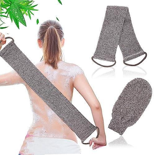 HJQ Rückenbürste Körperbürste, Schrubbertuch mit Handschuhen für Rücken