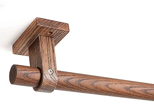 Modern Gardinenstangen Aus Holz Mit 2 Halterungen, Schwerlast Aus Holz Kurz Gardinenstangen 29mm Durchmesser Einzel Vorhangstange Für Wohnkultur,Ohne Ring-A-100CM
