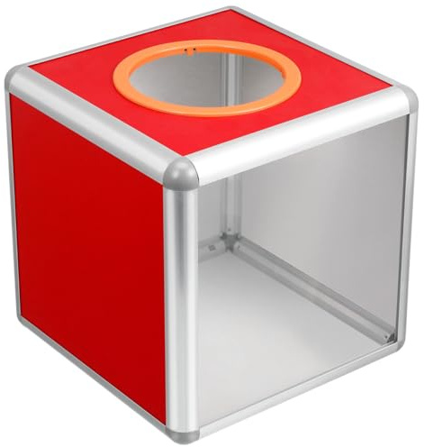 NUOBESTY Caja De Lotería Transparente Desmontable Para Reuniones Anuales Caja De Sorteo Para Fiesta VotacióN Y Eventos Para Sortear Roja 7.48 X 7.48 X 7.48 in 1 Pieza