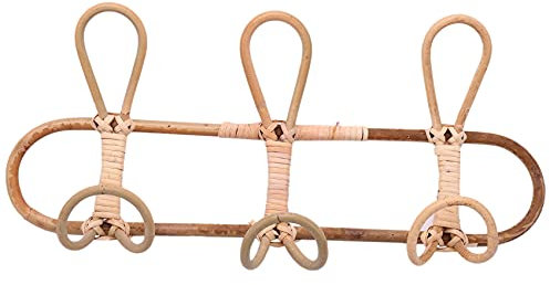 FutureHight Rotin Mur Enfants Vêtements Organisateur Rack Vêtements Chapeau Suspendu Rotin Cintre Enfants Chambre Décor Cintre