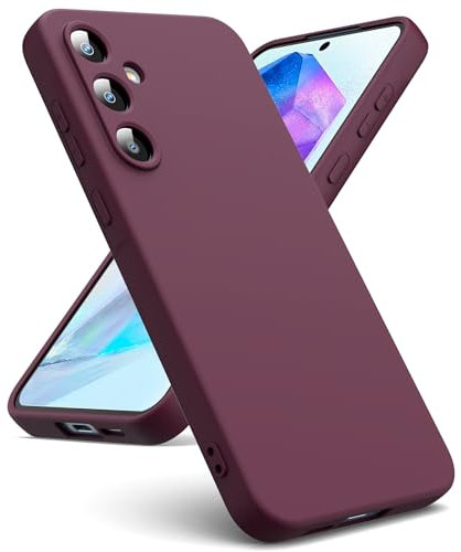 Oududianzi - Cover Compatibile con Samsung Galaxy A55 5G [Cover in Silicone Liquido] [Interno in Microfibra] Gomma Gel di Silicone Liquida Antiurto Custodia Cover Samsung A55 5G - Bordeaux