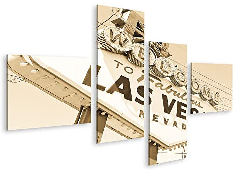 islandburner Prime Bild auf Leinwand Welcom to Fabulous Las Vegas Nevada Schild Bilder Wandbilder Poster