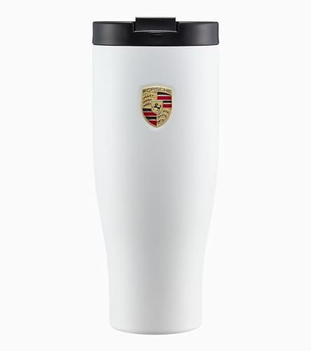 Porsche XL Thermobecher in mattem Weiß, Edelstahl, 900 ml