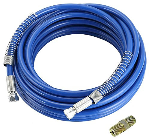 Giyofom Manguera de PulverizacióN de Pintura Sin Aire de 1/4 Pulgadas Pulverizador de Pintura Universal de Alta PresióN Tubo de Fibra Flexible 3300 PSI (25 Pies, Azul)