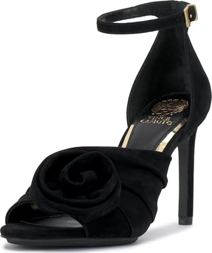 Vince Camuto Women's Adaline Flower Detail Sandal, Black, 7