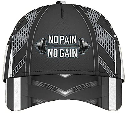 Unisex Trucker Cappellino Allenamento di Sollevamento Pesi Senza Dolori, Senza Guadagni Golf Cappellino Tesa Curva Cappellino Visiera Traspirante Snapback Cappello per Pesca Viaggi Campeggio