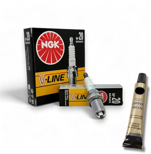4x Zündkerzen V-Line passt für BMW 3er e30 316i/318i/318is Bj. 1987-1994 + Kupferfett