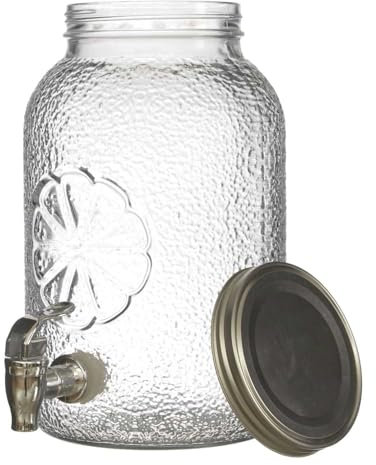COOK CONCEPT, KA5906, Fontaine à Boisson en Verre avec Large Ouverture et Robinet de Service, idéale pour Toute la Famille, Parfaite pour Vos Boissons rafraîchissantes - 3L