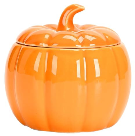 Pot en céramique de citrouille, pot à thé en forme de citrouille en céramique d'Halloween avec couvercle, pot organisateur de thé en forme de citrouille pour café, céréales, biscuits, sucre, épices