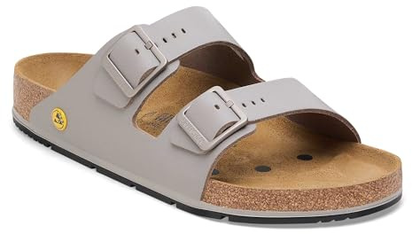 Birkenstock Arizona Pro ESD Herren und Damen Sandalen mit ergonomischen Fußbett - Rutschfeste Laufsohle und verstellbare Schnallen – Antistatisch - Gun Metal - Normal 40
