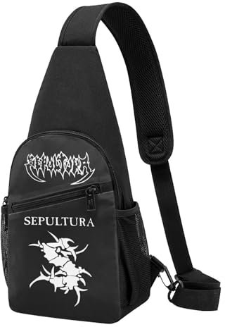 Sep-ult*urá Band Rucksack Rockband Sling Rucksack Seil Crossbody Schultertasche Brusttasche Reise Wander Tagesrucksack für Frauen Männer Fans Geschenk