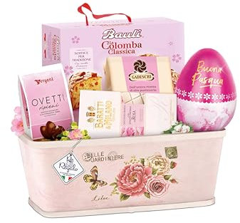 RE REGALO CONFEZIONE REGALO ROSA 5 Pezzi, Colomba Pasquale Bauli, Uova di Pasqua, Ovetti di Cioccolato, Meringhe, Tavoletta di Cioccolato Bianco, Idee Regalo Pasqua 2025