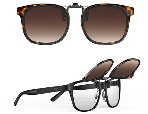 Goiteia Polarisierte Sonnenbrille zum Aufstecken über Korrekturbrillen für Damen und Herren, stilvoller Rahmen zum Verbergen der Brille, 100% UV400-Schutz