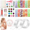 2 Rollen Nano Tape Bubbles Set, DIY Bubble Tape Nano Klebeband Doppelseitig mit Pumpe, Pailletten, Glitzerpuder und Aufklebern, Mehrzweck Blowing Bubble Tape Geschenk Bastelsets für Kinder Erwachsene
