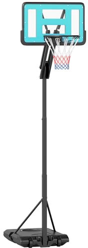 SPORTNOW Fully Adjustable Basketball Hoop Outdoor, 146-236cm Basketball Hoop and Stand with Weighted Base and Shatterproof Backboard, Portable on Wheels for Junior, Adults