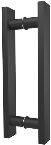 LVYIHAN Matte Black Square Barn Door Handles 30/60/90/120/150 Cm, Pull Push Long French Door Handle Double Sided, Large Front Exterior Shower Door Pull Handles