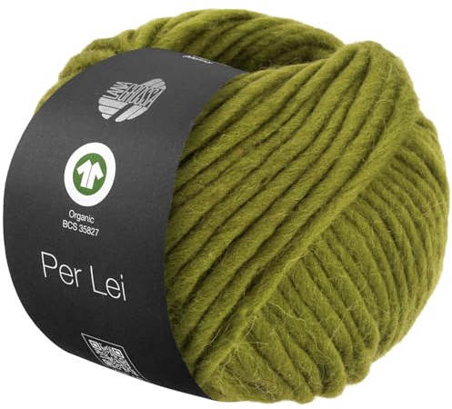 LANA GROSSA Per Lei GOTS | Klassisches Merino-Dochtgarn, GOTS zertifiziert | Handstrickgarn aus 100% Schurwolle | 50g Wolle zum Stricken & Häkeln | 60m GarnFB 50