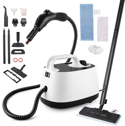 Dampfreiniger 2000W Nexalite, 4 bar Hochdruck, 1600 ml Tank, 15-tlg Zubehör | 4 bar Tiefendampf, 3–7 Min Aufheizen; 1600 ml Langlauf; 15 Teile Set; für Fliesen, Fenster, Bad, Auto-Innenraum