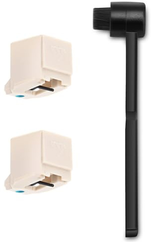 2 aghi per giradischi diamantati ATN3600L con spazzola per la pulizia, ago di ricambio compatibile con giradischi AT-LP60X, AT-LP60XBT, AT-LP60XBT-USB
