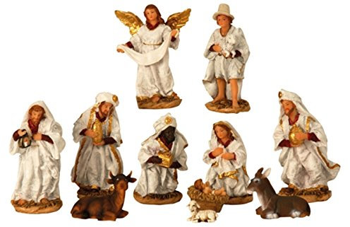 Melo Krippenfiguren 11-teiliges Set Krippe Weihnachten Größe von 2,5-14 cm