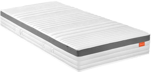 sleepling 196318 Premium 1000er Federkernmatratze | Taschenfederkern Matratze | 7-Zonen | Kaltschaumauflage | Klimaband | Wendegriffe | Made in EU | Ökotex | Härtegrad 4 | 100 x 200 x 23 cm, weiß