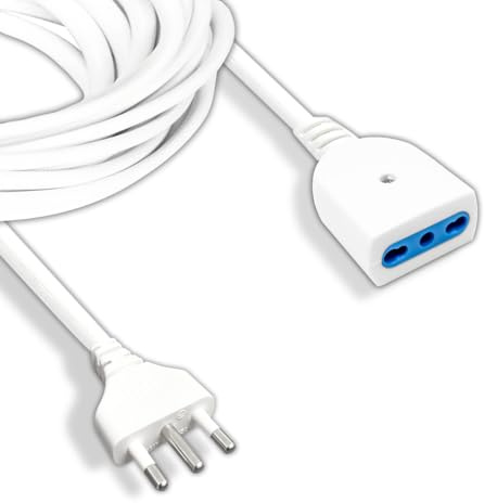 V-TAC 8732 V-Tac Kabel Stecker 16 A 2P+T Standard Italiano Farbe Weiß 5 Metri-sku 8732