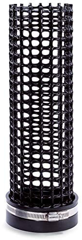 Happykoi Filtersiebrohr Gitterrohr Siebrohr für Koi Teich Filter Hel-X schwimmende Filtermedien mit Endkappe L= ca. 33 cm / Ø110 mm, Farbe: schwarz …