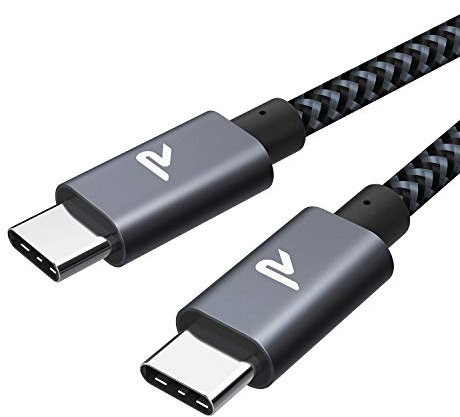 RAMPOW USB C auf USB C Kabel, USB C Kabel 60W Schnellladekabel USB C zu USB C für Samsung Galaxy S21 Ultra,iPad Pro 2021,MacBook Air,Huawei p30 pro,Xiaomi 9 und mehr-Grau,2M