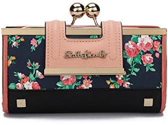 Gladdon Lady Women Retro Purses Floral Butterfly Pattern Buckle Wallets Card Holder Bag Gifts
