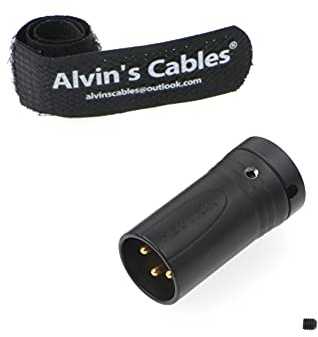 Low-Profile XLR 3 Broches mâle Connecteur Prise d'origine pour appareils Audio Alvin's Cables Noir