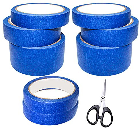 GMMG 8 Rollen Blue Tape Malerband Blaues Malerkreppband Abklebeband Masking Tape für den 3D-Druck Streichen Dekorieren