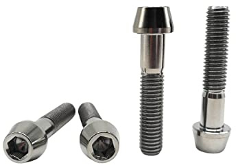 5 Pièces Boulon Vis en Titane pour Tige de Vélo, M8 Vis de Potence de Vélo Tête Hexagonale, Vélo Titanium Boulons de Tige Fixes, Vis de Tige de Bicyclette pour MTB Vélo de Route de Montagne