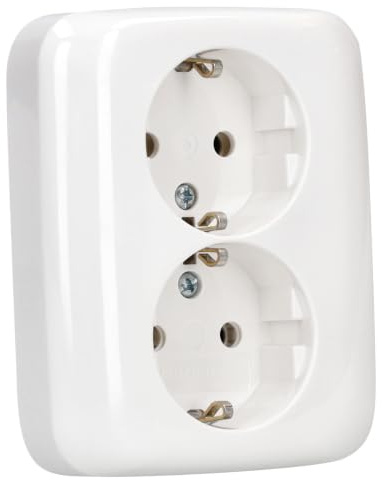 Busch-Jaeger 202 EUJ-214 Prise double Schuko, blanc alpin (2TKA00003896) noir
