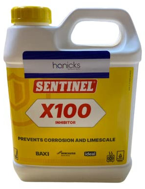 Sentinel X100 Inhibitor 1L Heavy Duty Central Heating Inhibitor, Protection Against Corrosion & Limescale, ensures Maximum Heating Efficiency and extends System Life - Hanicks