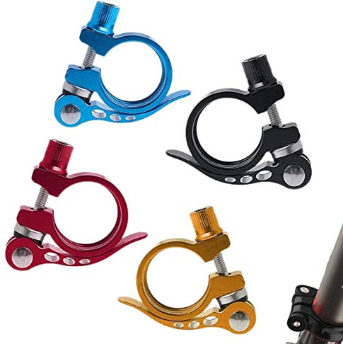 4 Stück Sattelstützenklemme, Aluminiumlegierung Schnellspanner Fahrrad Sattelklemme, Aluminium Sattelstütze Klemme für 34,9mm Mountainbike Fahrräder