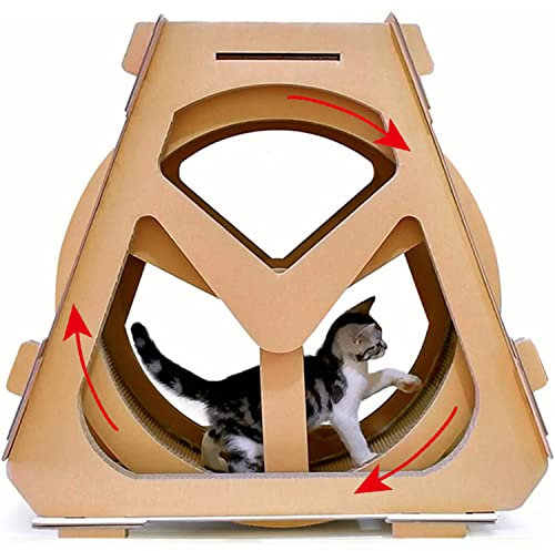 SUN RDPP Katzen-Laufrad, Riesenrad, gewellte Katzenkratzer-Lounge, langlebige Pappe und Konstruktion, für das Spielen von Kätzchen im Haustierhaus,S