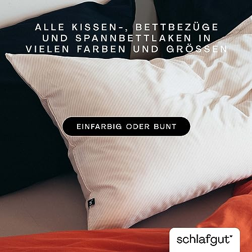 schlafgut Woven Fade Satin Kissenbezug 40 x 80 cm Red Fade gestreift in Premium Hotelqualität, Kopfkissenbezug einzeln mit 100% weicher Baumwolle