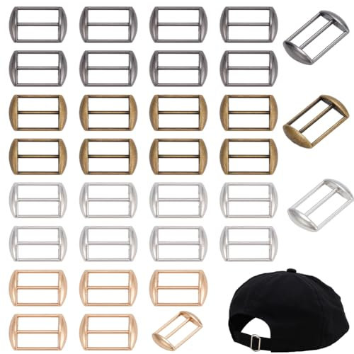 BENECREAT 40 Stück 4 Farben Metall Tri-Glide Slides Schnallen, 25x15mm Legierung Slide Adjuster Schnalle Gurtband Gürtel Schnalle Für Gürtel Tasche Handtasche Hundehalsband DIY Zubehör