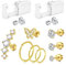 AVYRING Professionelles Gold-Knorpel-Ohrlochstechen-Set, 16G CZ-Ohrringstifte 3mm 4mm 5mm und vielseitiges Ohrring-Set mit Schmetterlingsstiften und vielseitigen Creolen 8mm 10mm 12mm