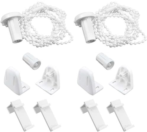 XQEUMC Lot de 2 kits de réparation pour rideaux à rouleaux sans perçage, raccords de rideau à rouleaux, supports de rechange pour rideaux vénitiens avec perles à chaîne