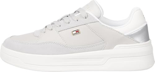 Tommy Hilfiger Damen Basketball Sneaker Metallic Schuhe, Beige (Grey Whisper), 40