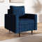 MOTIVENA Leo Sofa Sessel Wohnzimmer Modern, Ohrensessel, Loungesessel Wohnzimmer, Clubsessel, Couch Sessel, Polstersessel, Sofa Chair, Einzelsofa, Taschenfederkern (H3), Sessel Samt Blau