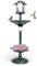 GOPLUS Mangeoire Oiseaux Extérieur Solaire, Bain d'oiseaux sur Pied avec 2 Lampes à Energie Solaire, Support Remplissable, 3 Piquets, Abreuvoir Oiseaux φ43x110cm pour Jardin, Cour (Vert)