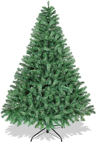 6FT Artificiale Alberi di Natale con 900 PVC Ramo punte, alberi di Natale Decorazione per la casa, ufficio, Partito, Negozio, metallo foldabel Base, facile da montare