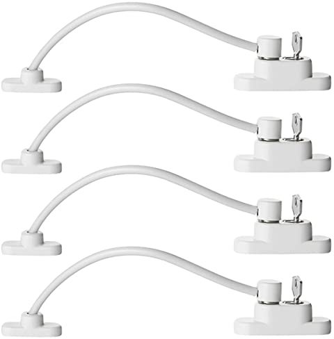 4pcs Window Restrictor Locks Child Safety Window Locks for UPVC Windows, Baby Security Window Restrictors with Screws Keys, No Drilling Child Proofing & Cat Lock for Home School (4pcs)