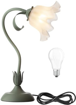 kaixunl Green Bedside Lamps,Modern Flower Table Lamp for Children Gift,DIY Night Desk Lamp for Bedrooms Living Room Study Room,Table Reading Lamp of 50Cm/19.6In