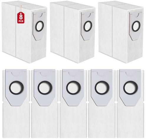 8 Sacs Aspirateur pour Robots EUREKA J12 Ultra/Midea V12, Ensemble de Sacs de Remplacement Accessoires