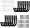 Garage Hooks, 14 Pcs Ladder Storage Hooks for Hanging Heavy Duty Hooks, Wall Mounted Garage Hanger Brackets for Wall Bike Chair Garden Hose Tool Storage